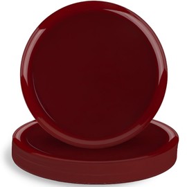 Blue Sky Edge Collection Cranberry Red Plastic Plates 6.3" - 10 Count, Stylish & Sturdy Disposable Dinnerware for Parties, Events, and Occasions
