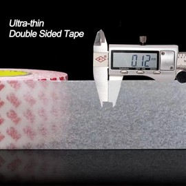 HUTIXI Double Sided Tape Thin, 1in x 82ft Removable Mounting Tape, Poster Picture Hanging Strips, Clear Wall Sticky for Hanging, Scrapbook Stickers, No Damage Wall Adhesive for Festival Decoration