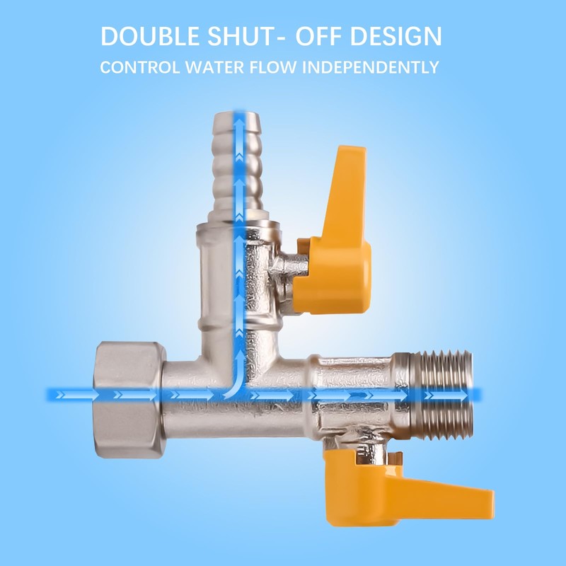 Full-Flow RV Winterizing Kit,RV 3-Way By-Pass Valve Replacement Kit, Unrestricted