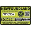 Newfoundland Zombie Hunting Permit - Hunter Response Team Unit 4" Outbreak Sticker