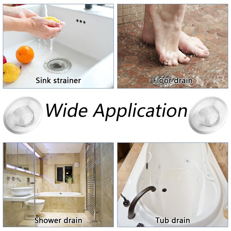 100pcs Mesh Sink Strainer, Stainless Steel Slop Basket Filter Trap,