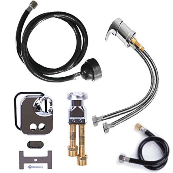Faucet, Spray Hose and Vacuum Breaker Kit for New or Replacement Repair Shampoo Bowl Parts and Fixtures- TLC-1161-1164SH