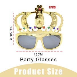 Funny Sunglasses Crown King, Ugly Sunglasses, Funny Sunglasses Women, Outdoor Hawaii Outfit Festival Outfit Rave Glasses Men, Party Accessories Gold Glasses Birthday Queen Glasses