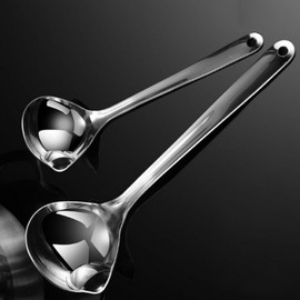 Stainless steel oil ladle, oil filtering commercial ladle, oil removal soup scooper, large size / 스텐 기름국자 기름 걸러주는 거르는 업소용 국자 기름 제거 국물 건지게, 대형