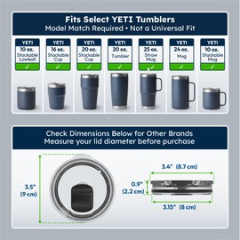 For YETI Lids 20 oz Replacement Lid, Chic Colors for YETI Cap Replacement, Perfect-Fit for YETI 20oz Lid, 2 Pack (Classic Black & Pattern)
