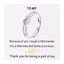 HUASAI Matching Mother Daughter Rings Mothers Day Gifts for Mom Daughter Dainty Heart Mothers Day Ring for Mom to My Daughter Rings Vintage Midi Rings for Birthday Jewelry Gifts