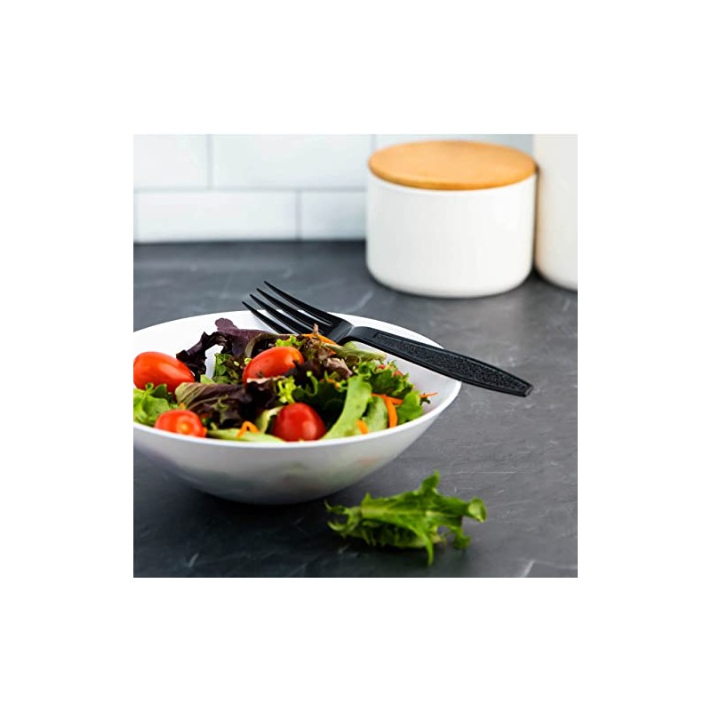 Individually Wrapped Heavy Weight Plastic Fork (200, Black Fork)