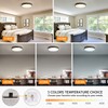 Yiisem Dimmable Wood LED Flush Mount Ceiling Light, 2700K-6000K Selectable