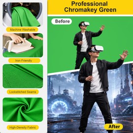Qoolfoto Green Screen Backdrop Kit, 5x7ft T-Shaped Stand with Flat Base