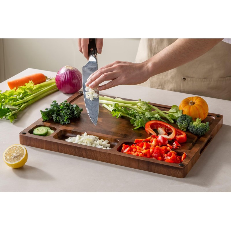 THETCHRY Walnut Wood Cutting Boards for Kitchen, Large Chopping Board
