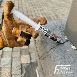 Finish Line Caulk – Acrylic Urethane Elastomeric Sealant – Pre-Filled Precision Caulk Gun – Black – 10-Pack – Flexible Sealant for Trim, Baseboards, Cracks, and Finish Work