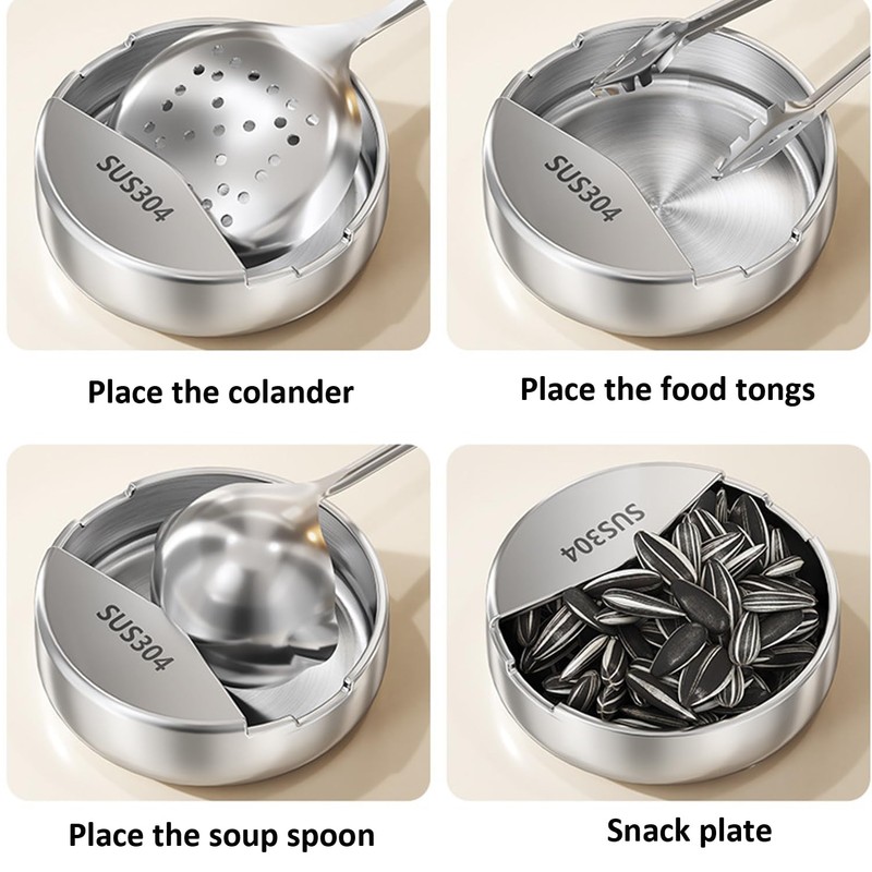 Serlife Soup Spoon Tray, Cooking Spoon Rest 304 SUS Spoon