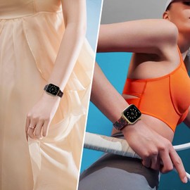 CRIS-BAND - Correa de resina para mujer compatible con correas de reloj Apple Series 10/9/8 de 45 mm/44 mm/42 mm/41 mm/40 mm/38 mm para iWatch Series 7/6/5/4/3/2/1/SE de repuesto de pulsera delgada