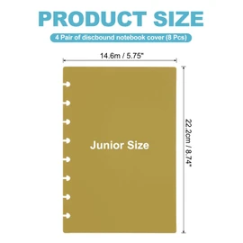 PATIKIL 4 Pair Discbound Notebook Cover, 5.75" x 8.74" Junior Size PP Disc Planner Cover for Arc Notebook Happy Planner Office Product, Dark Green