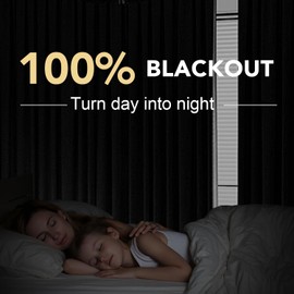 H.VERSAILTEX Blackout Curtains Durable Thick Textured Polyester Blackout Patio Door Curtain Anti Rust Grommet Extra Wide Sliding Door Curtain Panel, W100 x L96 inch - Natural