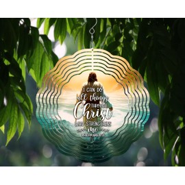 Unbranded Philippians 4.13 10inch Wind Spinner Birthday Christmas Gift Religious Jesus