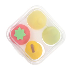 Housoutil 4pcs Fruit Makeup Sponges for Women Wet Dry Powder Applicators with Storage Case for Foundation and Concealer Easy to Clean and Portable