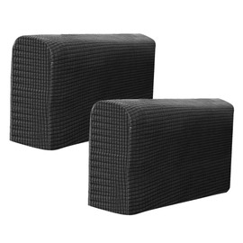 Alipis Black Arm Rest Covers for Sofa Elastic Armrest Towels 2 Pack Protective Couch Covers for Living Room