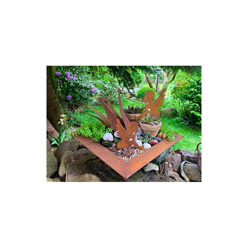 Garden Stake Pot Stake Set of 2 Angel Patina Metal