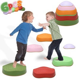 6 PCS Stepping Stones for Kids, Non-Slip Balance Stepping Stones, Sensory Stepping Stones for Toddlers Coordination Skills, Outdoor Indoor Toddler Toys for Age 3 4 5 6 7 8