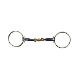 AK Loose Ring Double Jointed Lozenge with Tapper head Horse Riding Bit AKRS-2606 (6'', Blue-Silver)