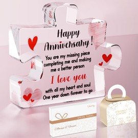 Usong Wedding Anniversary Romantic Gifts for Him/Her Gift Box Set Acrylic Plaque for Couple on Christmas Valentines 20th 15th 10th 5th Wedding Anniversary for Wife Husband Girlfriend Boyfriend
