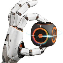 Aresrora Small Bluetooth Speaker, Mini Portable Rotating Wireless Speaker,Cool Tech Gadgets and Colorful Lights, Ideal Gift for Men,Women (Black)