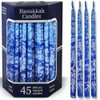 2-PK Premium Dripless Hanukkah Candles Multi Blues Frosted Thin Tapered