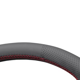 MEWANT Steering Wheel Cover for Jeep Wrangler (JK) 2007-2010 Hand-Stitched Car Steering Wrap for Jeep Wrangler