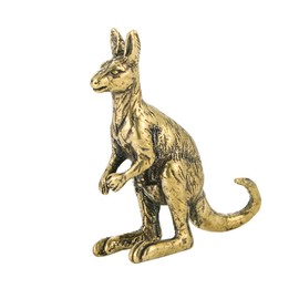Hoement Brass Kangaroo Ornament Statue Paper Weights Decorative Vintage Brass Kangaroo Miniature Figure Miniature Figurine Miniature Animals Brass Figurine Office Small Animals