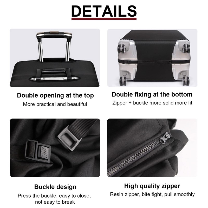 Luggage Cover Spandex Travel Suitcase Cover Dustproof Washable Protector Zipper