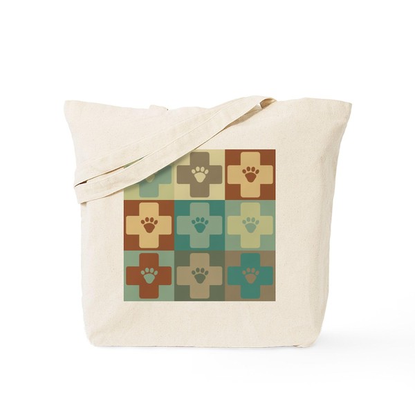 CafePress Veterinary Medicine Pop Art Tote Bag Reusable Natural Beige