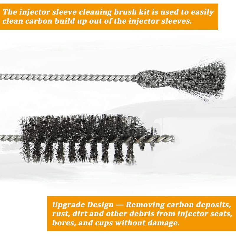 Bolaxin Diesel Injector Sleeve Cup Seat Cleaning Bore Brush Kit