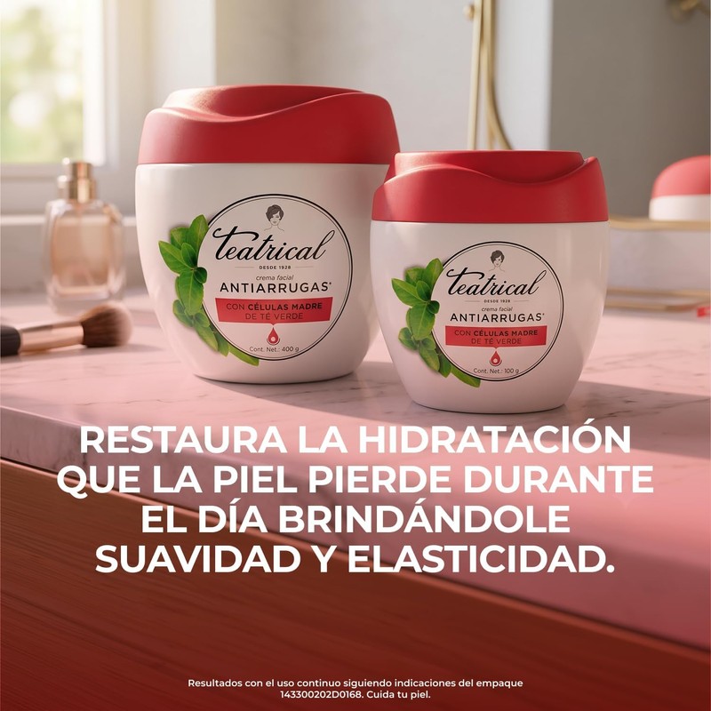 TEATRICAL - Crema Facial Antiarrugas. Con células madre de té