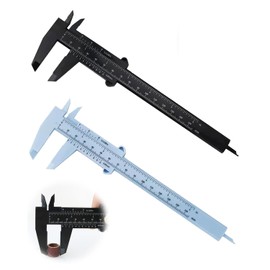Digital Caliper 2 PCS Ruler, Vernier Caliper Mini Caliper, Double Scale Ruler, Plastic, 5.9 inches (150 mm), Mini, Portable, DIY, Practical Ruler, Measuring Tool (Blue & Black)