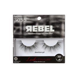 KISS Rebel, False Eyelashes, 'Downtown Girl', 14mm, Includes 1 Pair Of Lash, Easy to Apply, Reusable Lash Clusters