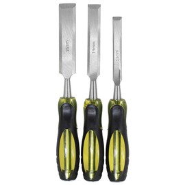 Dekton 3 Piece Chisel Set-heat Treated And Hardened Carbon Steel Blades| Striking Caps| Ergonomic Anti Slip Grips| Durable Construction For Long-lasting Use| Versatile Tool Kit For Fine Detailing