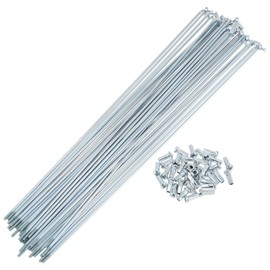 RATCHROLL 1 Set Universal Bicycle Spokes 12G 305mm Length Bike Wheel Spokes Nipple Silver Tone Carbon Steel Galvanized