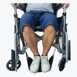1 Set Wheelchair Foot Sling for Footrest Replacement Easy to Adjust Strap, Wheelchair Footrest Hammock, Adjustable Hanging, Disabled,Injured Patients,Pregnant Women,Wheelchair Leg Accessories(Black)