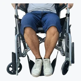 1 Set Wheelchair Foot Sling for Footrest Replacement Easy to Adjust Strap, Wheelchair Footrest Hammock, Adjustable Hanging, Disabled,Injured Patients,Pregnant Women,Wheelchair Leg Accessories(Black)