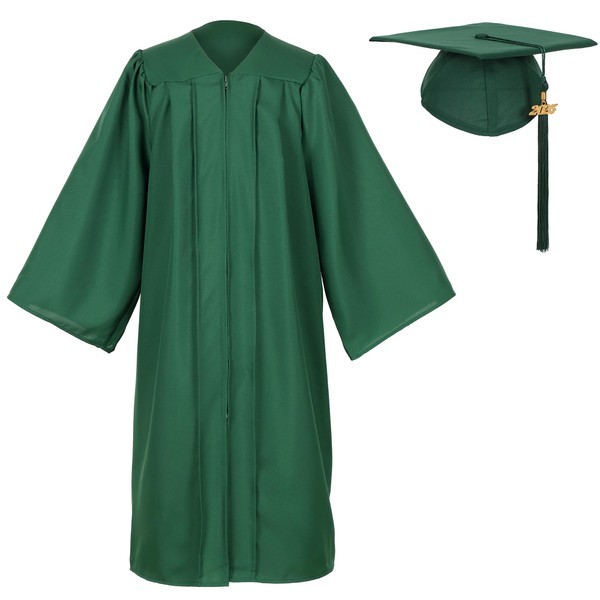 Erligo Unisex Matte Graduation Gown and Cap Set with Tassel