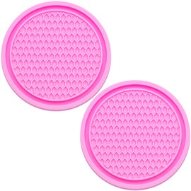 MEAJOO 2PCS Car Cup Holder Coaster, Universal Auto Non-Slip Cup Holder Coaster, 2.75In Universal Non-Slip Recessed Car Interior Accessories (Pink)