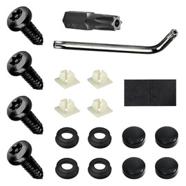 RGOAANC Black License Plate Screws, Stainless Steel Mounting Hardware Kit, Rustproof Stainless Steel Car Tag Plate Mounting Hardware, M6 (1/4") Anti Theft Screws for Car Tag Frame Cover
