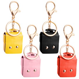 RP Remarkable Power, 4 Pack Mini Backpack Keychain Zipper Pouch Holder for Lipstick 4 Colors, 4 Colors, 4 Pack