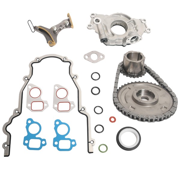 M295HV Oil Pump Timing Chain Kit Timing Cover Gasket for Chevy Silverado Tahoe Corvette Avalanche,for GMC Yukon Sierra, for Cadillac,for Buick,for Hummer,for Saab, for Pontiac 4.8/5.3/6.0/6.2 07-13
