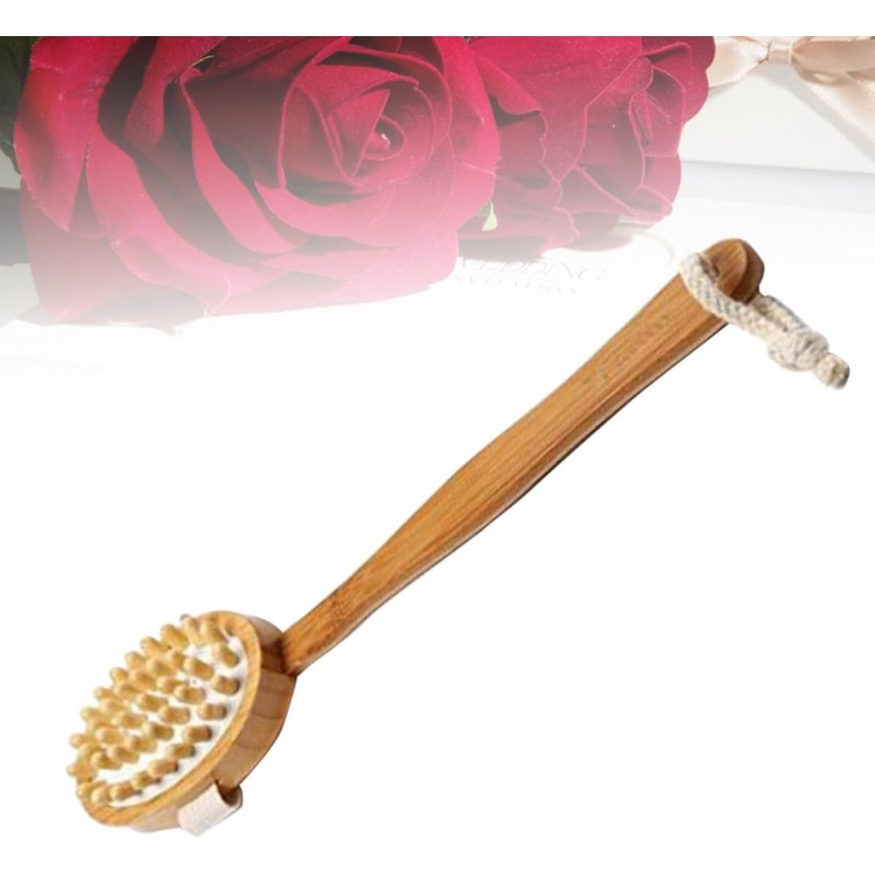 Cepillo de Bambú con Mango Desmontable para Exfoliación Corporal y