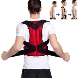 QSFH Adjustable Adult Corset Back Posture Corrector Spine Support Belt for Shoulder Lumbar Brace Improve Posture Posture Correction for Men WomenRed-XXL
