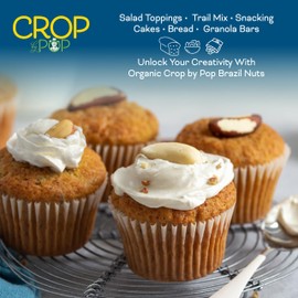 CROP BY POP - Organic Raw Brazil Nuts, (8 Oz - 1 LB) USDA Organic & Non GMO Certified - Plant Based, Vegan, Kosher