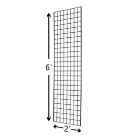 NeeSeeYee Commercial Grade Gridwall Panels – Heavy Duty Grid Panel for Any Retail Display, 2’ Width x 6’ Height, 3 Gridwall Panels Per Carton (Black Finish)