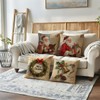 Rustic Christmas Decor Throw Pillow Covers Santa Post Card Design